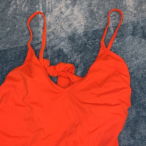 Bright orange ribbed one piece - Picture 4 of 6